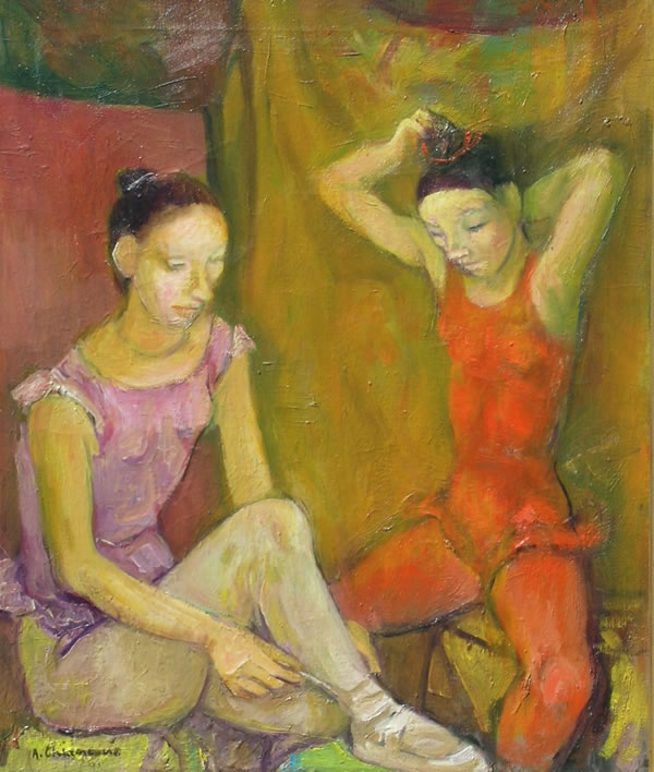 Ballerine, sd 1971, olio su tela, cm 60x50, Napoli, collezione privata